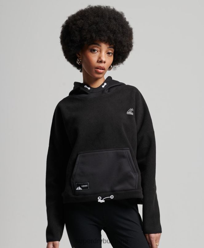 Superdry облекло N00H5932 черен Жени качулка от планински руно