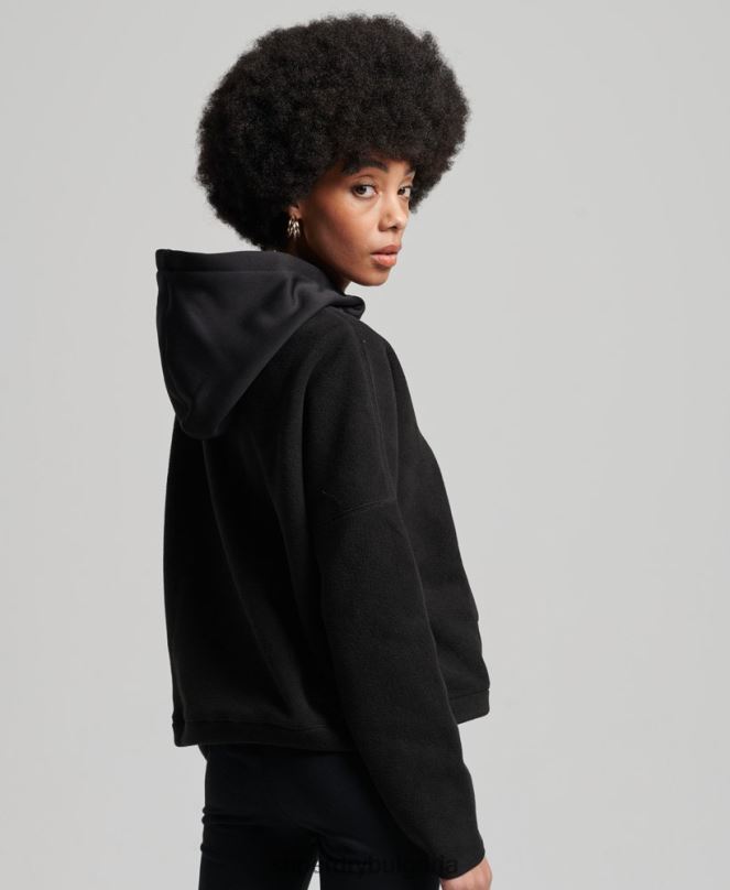 Superdry облекло N00H5932 черен Жени качулка от планински руно