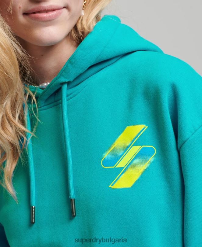 Superdry облекло N00H5933 син Жени Голяма качулка с лого на половин тон