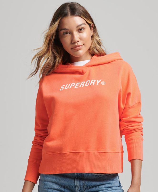 Superdry облекло N00H5937 розово Жени код core sport crop box hoodie