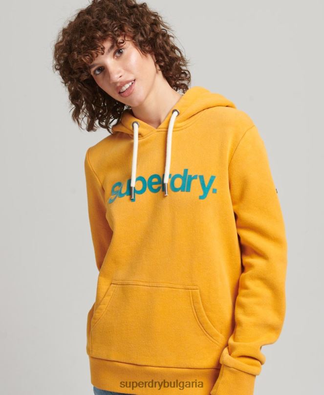 Superdry облекло N00H5939 злато Жени суичър с лого на 80-те