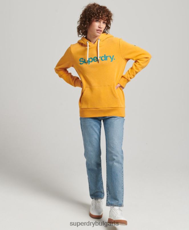 Superdry облекло N00H5939 злато Жени суичър с лого на 80-те