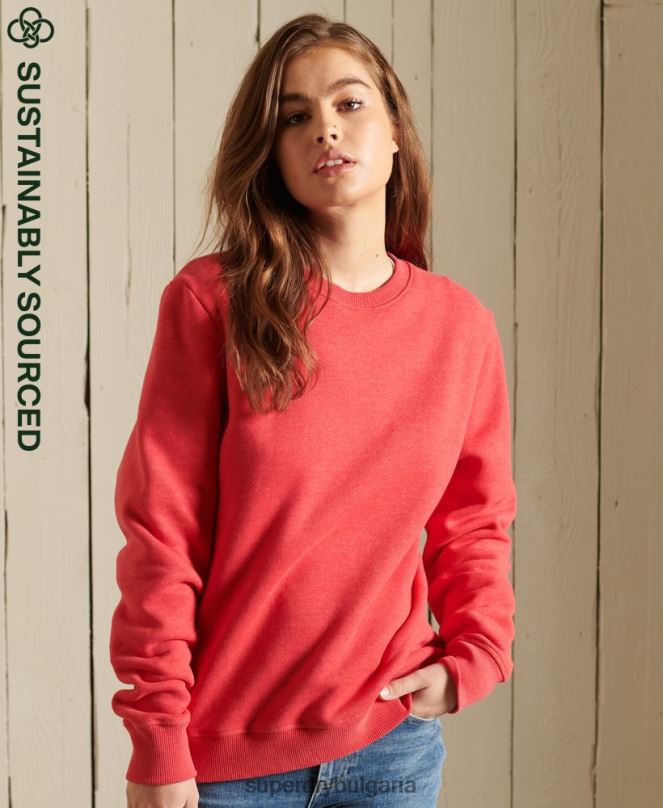 Superdry облекло N00H5940 червен Жени ретро суичър с лого от органичен памук