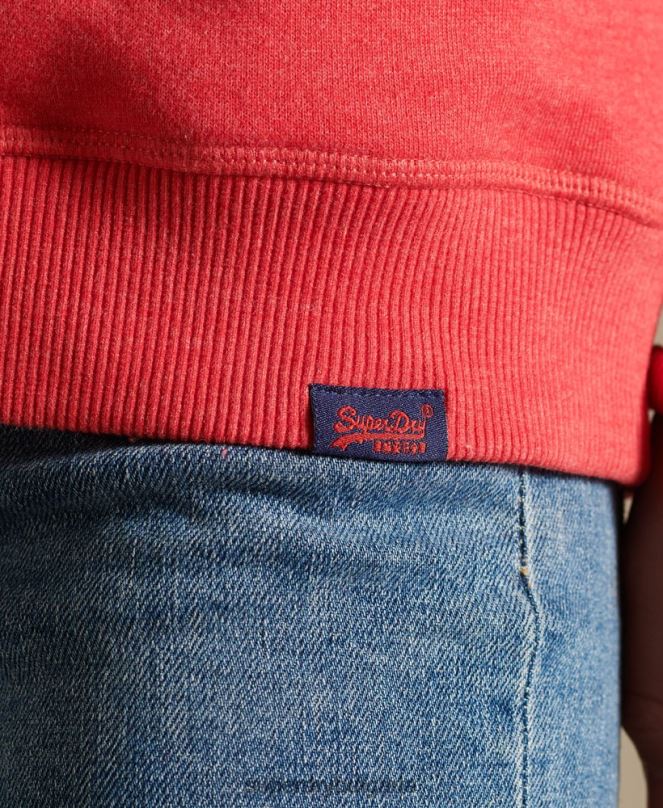 Superdry облекло N00H5940 червен Жени ретро суичър с лого от органичен памук