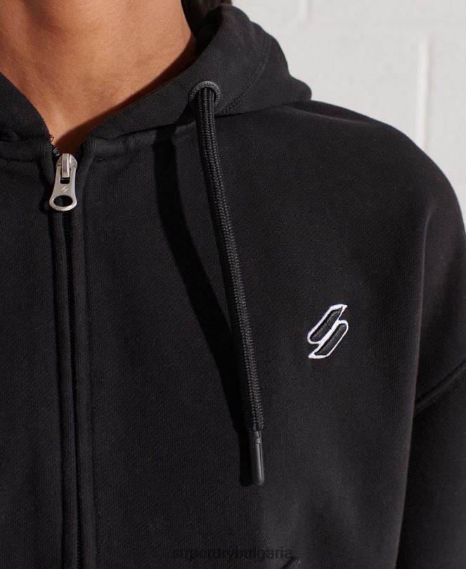 Superdry облекло N00H5944 черен Жени суичър с цип с код