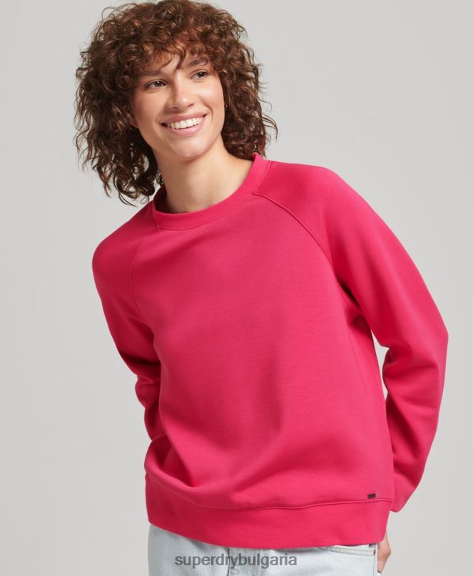 Superdry облекло N00H5947 розово Жени модален суичър на екипажа