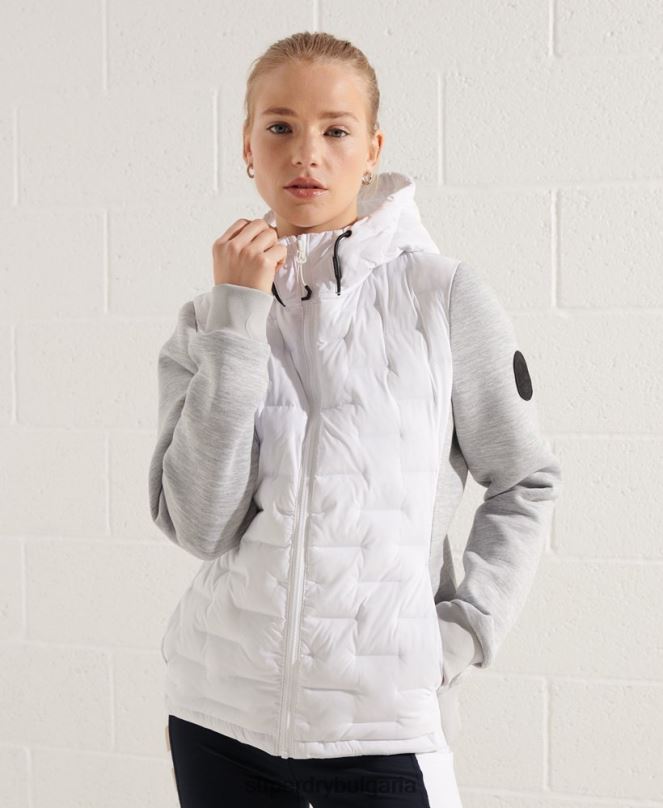 Superdry облекло N00H5951 бяло Жени storm sonic hybrid hoodie