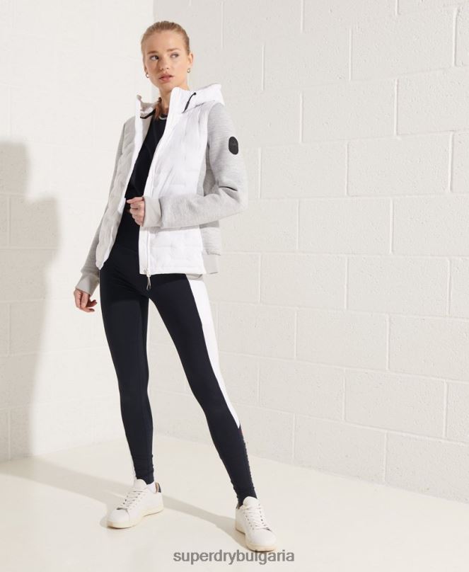 Superdry облекло N00H5951 бяло Жени storm sonic hybrid hoodie