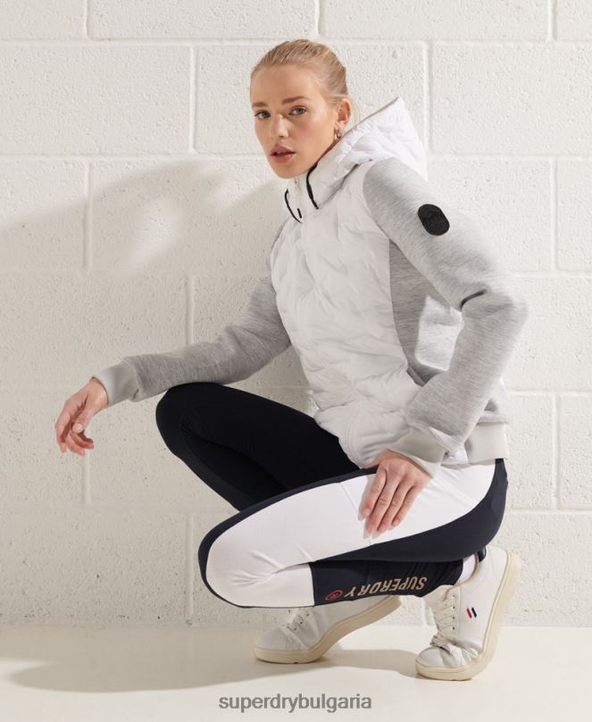 Superdry облекло N00H5951 бяло Жени storm sonic hybrid hoodie