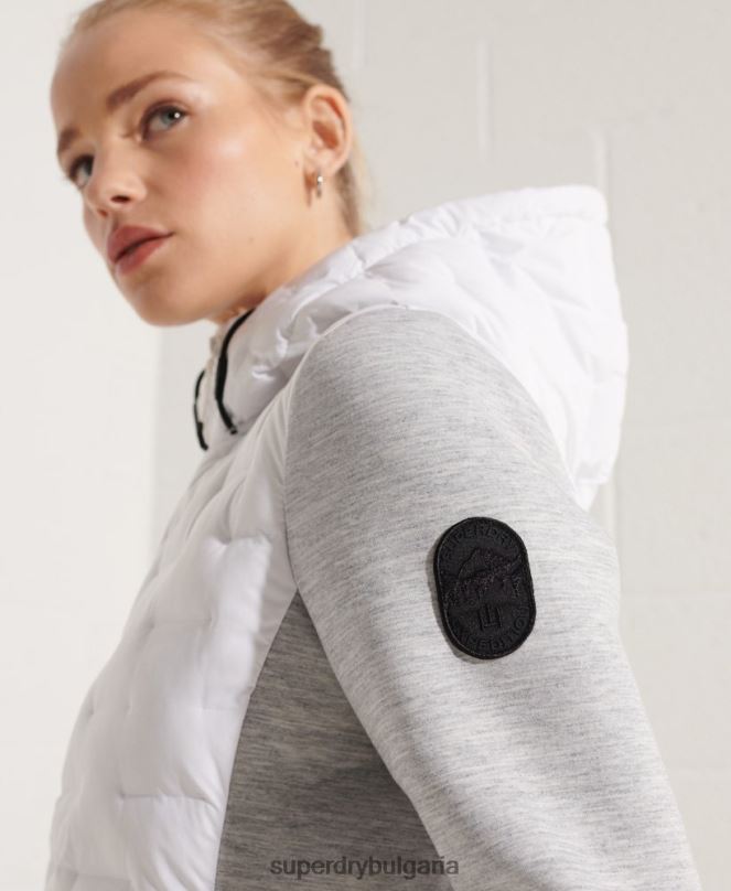 Superdry облекло N00H5951 бяло Жени storm sonic hybrid hoodie