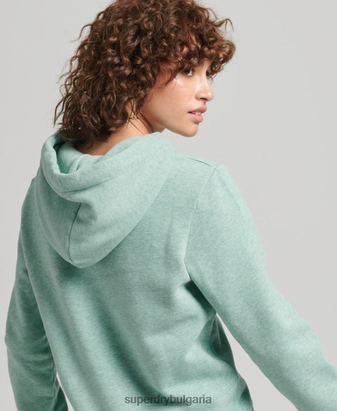 Superdry облекло N00H5952 тюркоаз Жени суичър с релефно графично лого