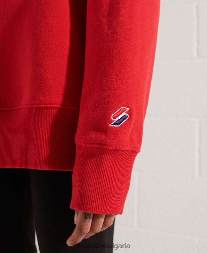 Superdry облекло N00H5959 червен Жени Голямо горнище с половин цип за градски колеж