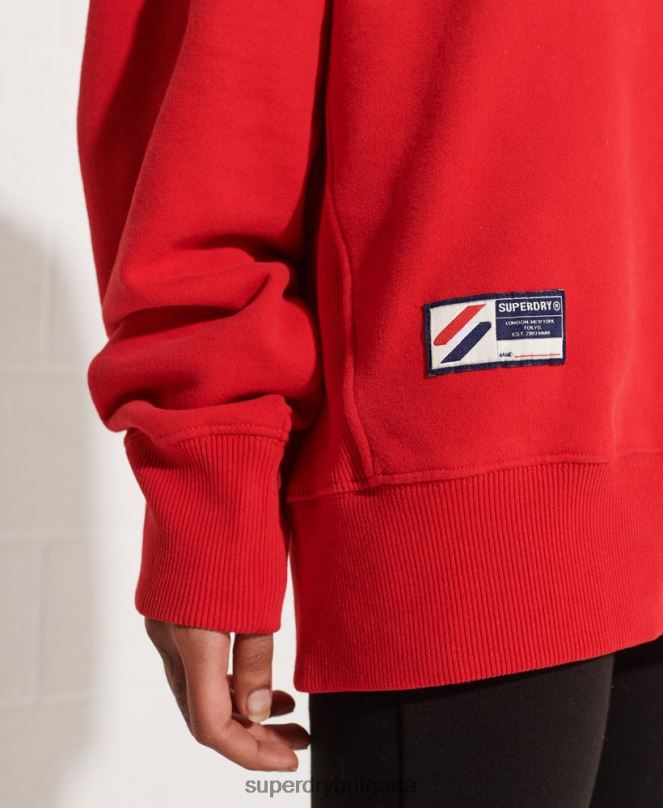 Superdry облекло N00H5959 червен Жени Голямо горнище с половин цип за градски колеж