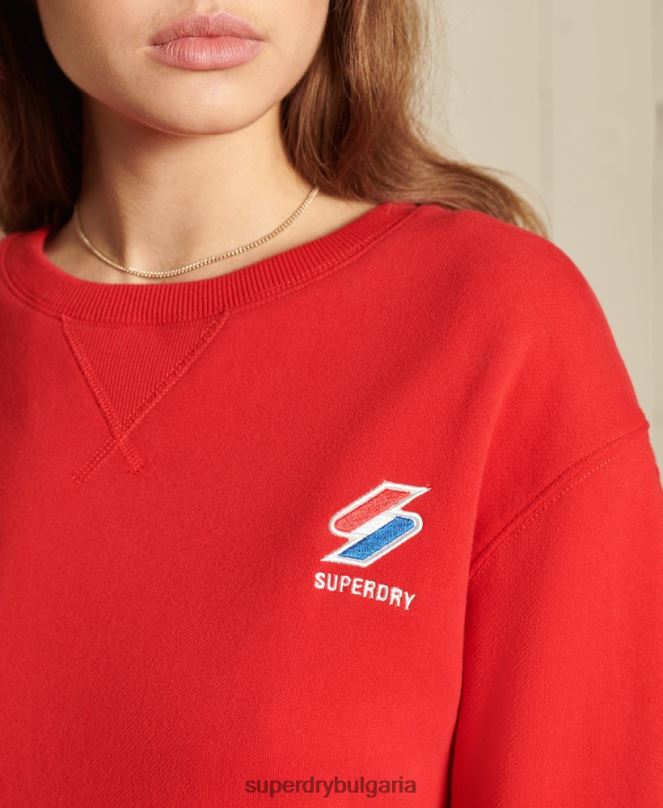Superdry облекло N00H5961 червен Жени есенциален голям суичър за екипажа