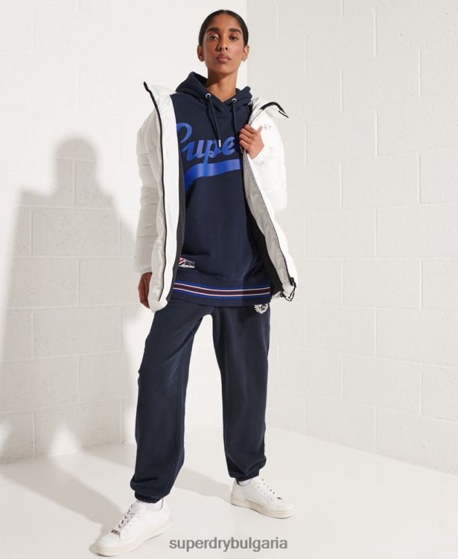 Superdry облекло N00H5964 военноморски флот Жени извънгабаритна суичър с качулка