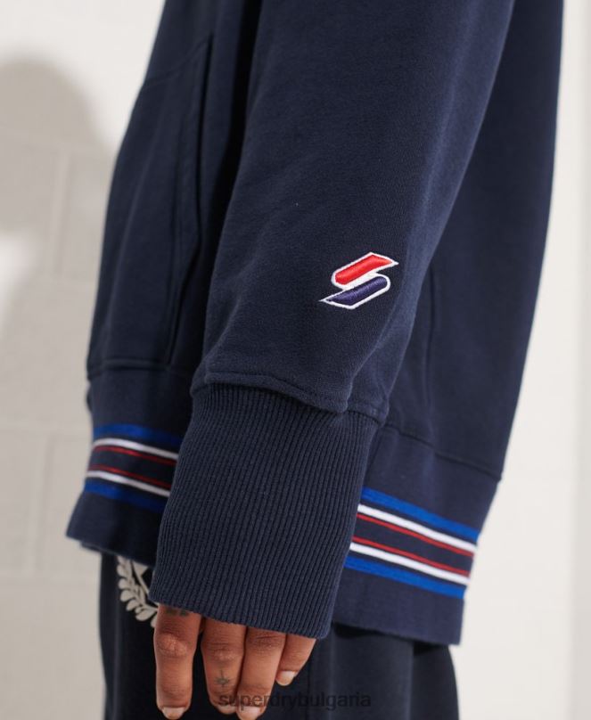 Superdry облекло N00H5964 военноморски флот Жени извънгабаритна суичър с качулка