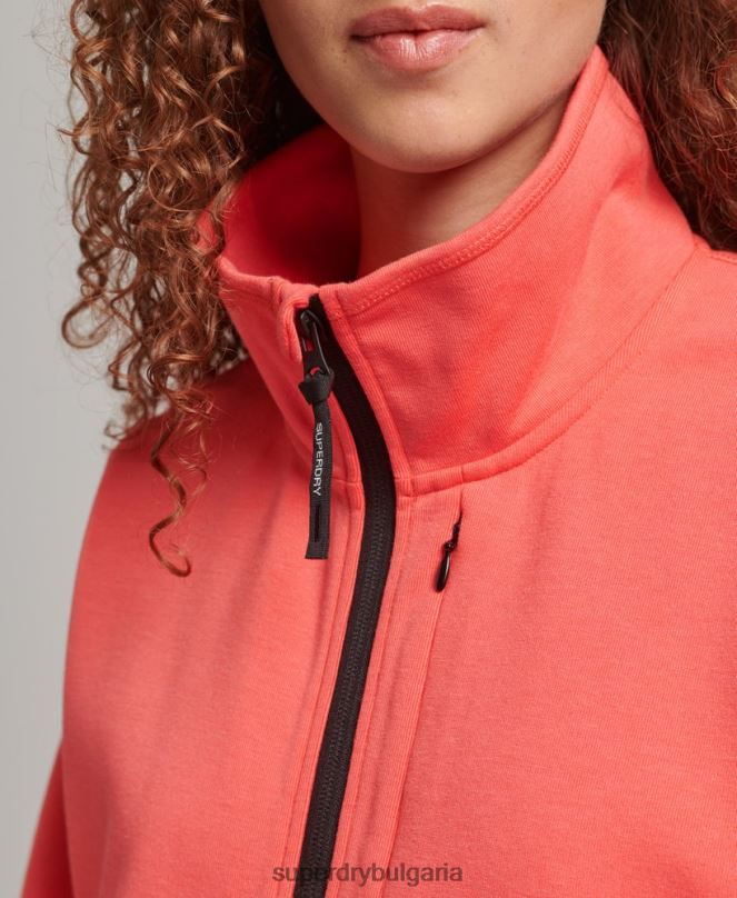 Superdry облекло N00H5965 корал Жени суичър с половин цип tech batwing
