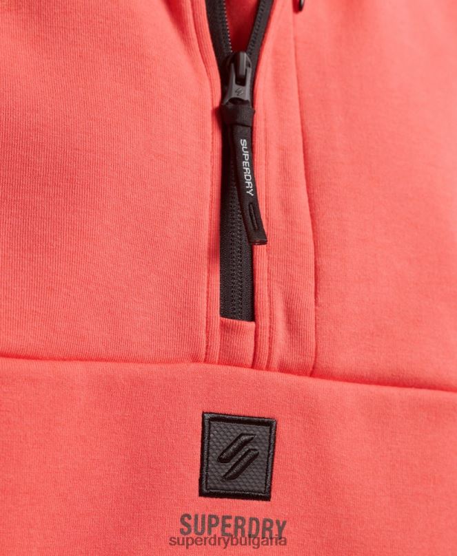 Superdry облекло N00H5965 корал Жени суичър с половин цип tech batwing