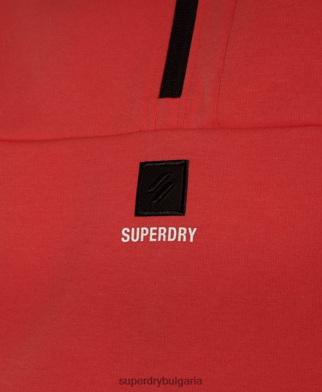 Superdry облекло N00H5965 корал Жени суичър с половин цип tech batwing