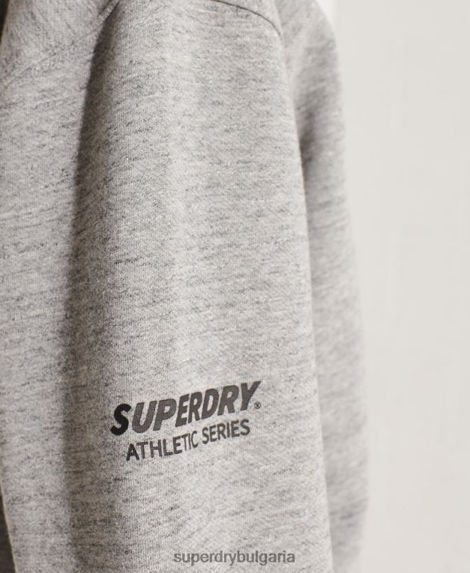 Superdry облекло N00H5966 светло сив Жени зачеркнат огромен суичър на екипажа