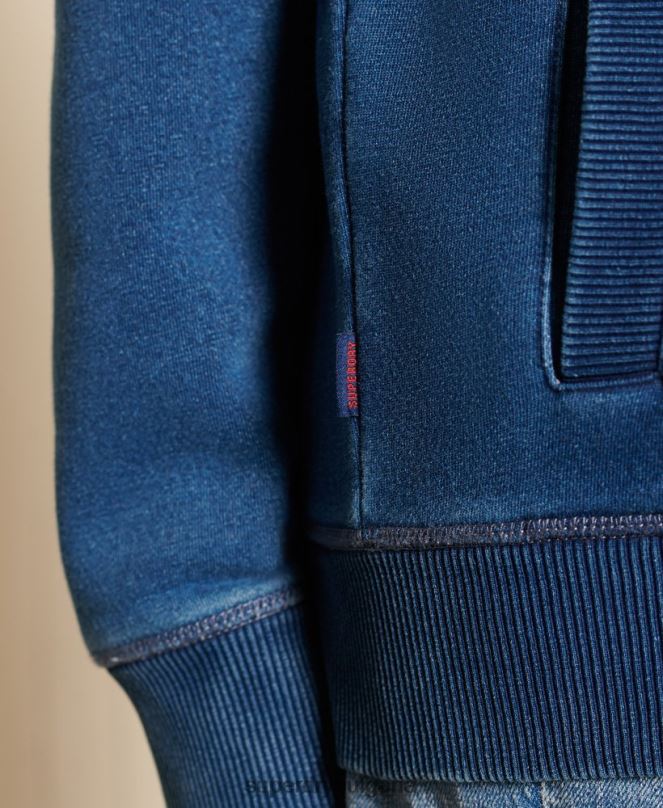 Superdry облекло N00H5968 тюркоаз Жени свободна горна част с винтидж лого, бродирано с цип