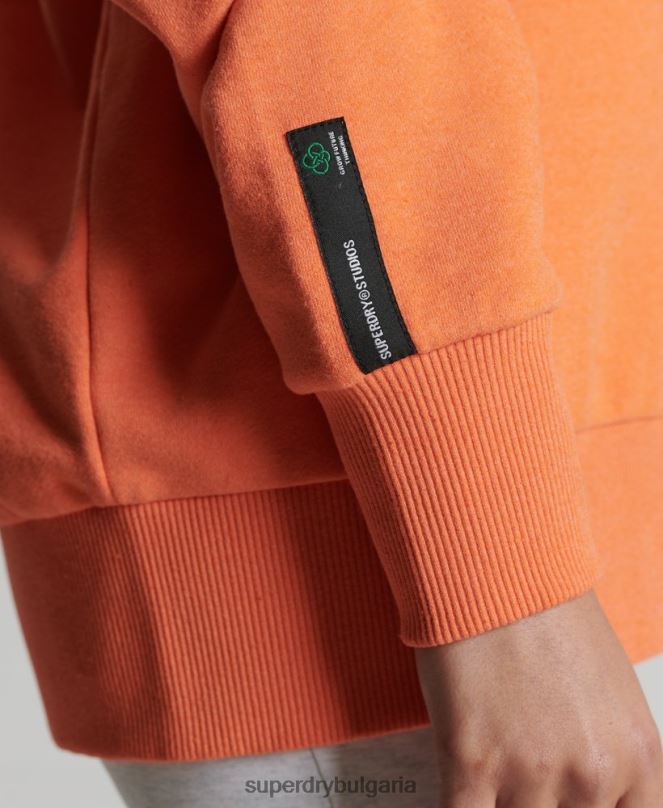 Superdry облекло N00H5971 оранжево Жени рециклиран суитшърт city crew