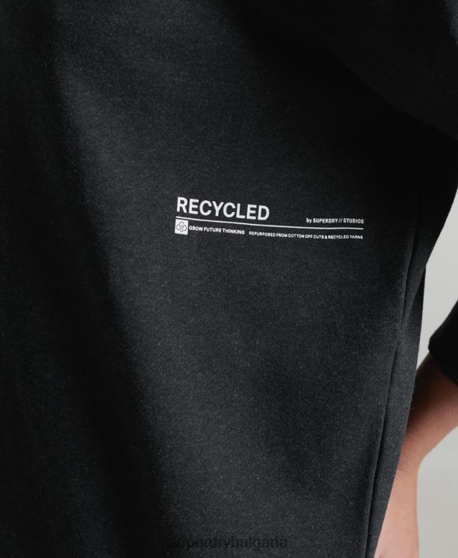 Superdry облекло N00H5972 черен Жени рециклиран микро среден суитшърт