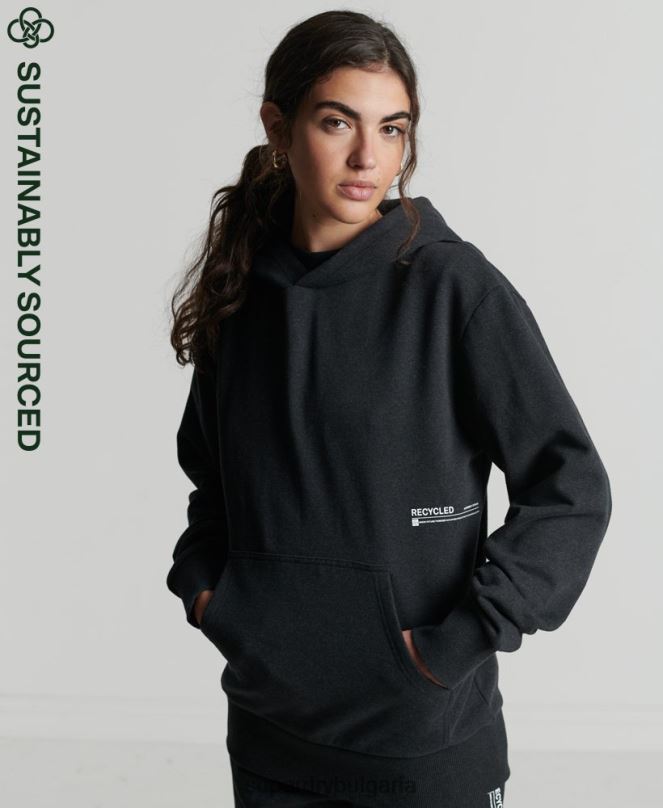 Superdry облекло N00H5973 черен Жени рециклирана микро средна качулка