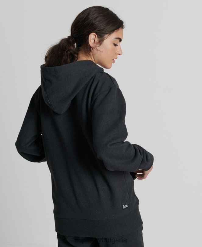 Superdry облекло N00H5973 черен Жени рециклирана микро средна качулка