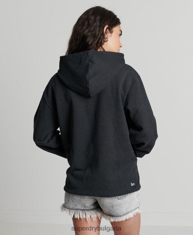 Superdry облекло N00H5974 черен Жени рециклирана микро странична качулка
