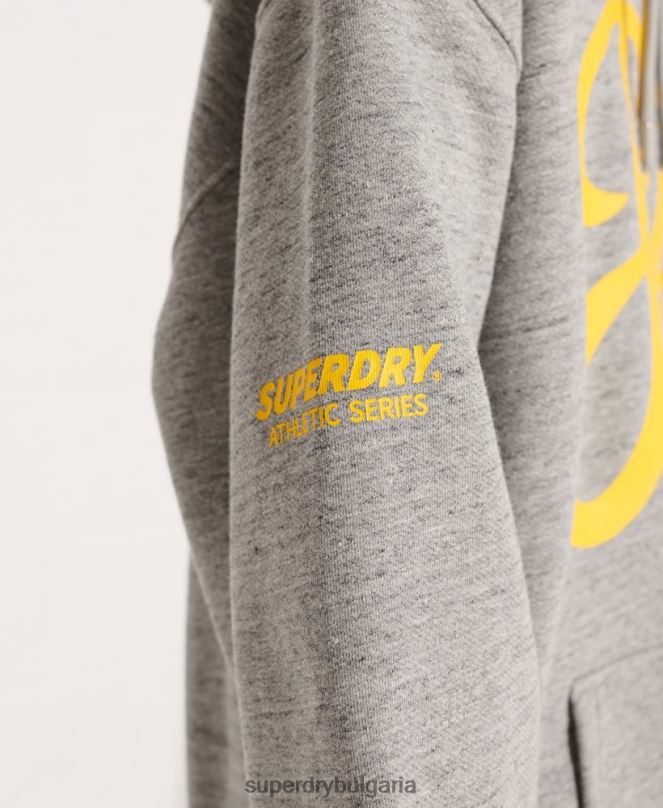 Superdry облекло N00H5976 светло сив Жени извънгабаритна суичър с качулка