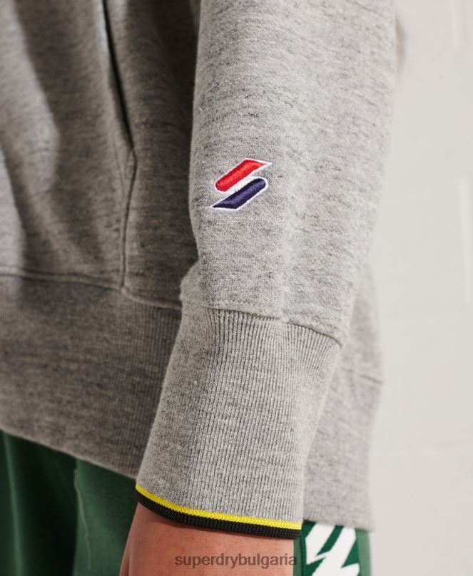 Superdry облекло N00H5976 светло сив Жени извънгабаритна суичър с качулка