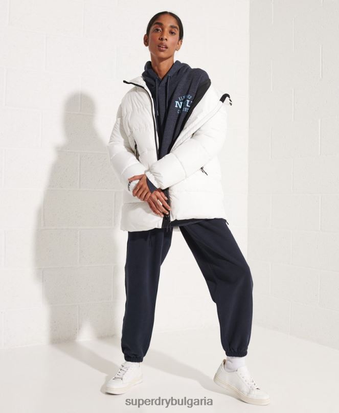 Superdry облекло N00H5977 син Жени колеж графичен суичър с качулка