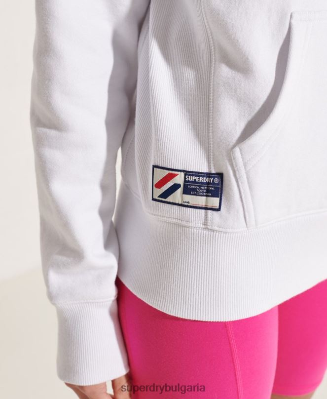 Superdry облекло N00H5979 бяло Жени моно качулка с университетска арка