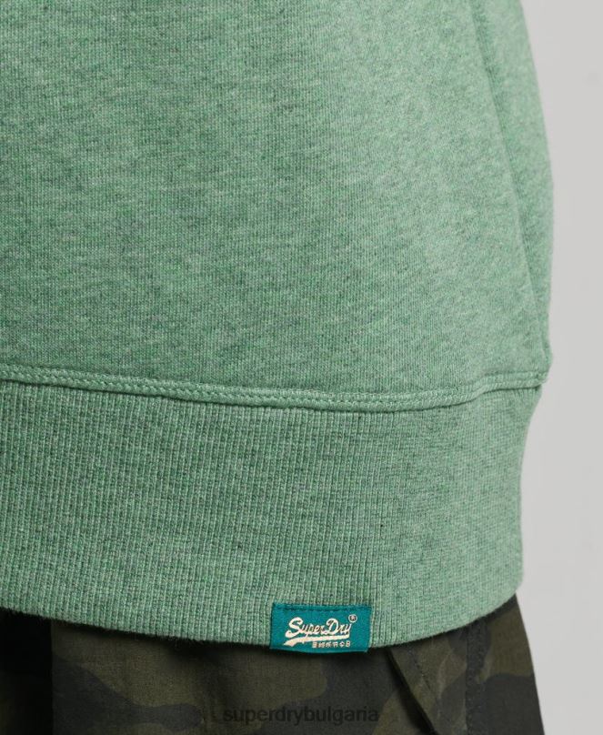 Superdry облекло N00H5980 зелено Жени органичен памук есенциален лого екипаж суичър