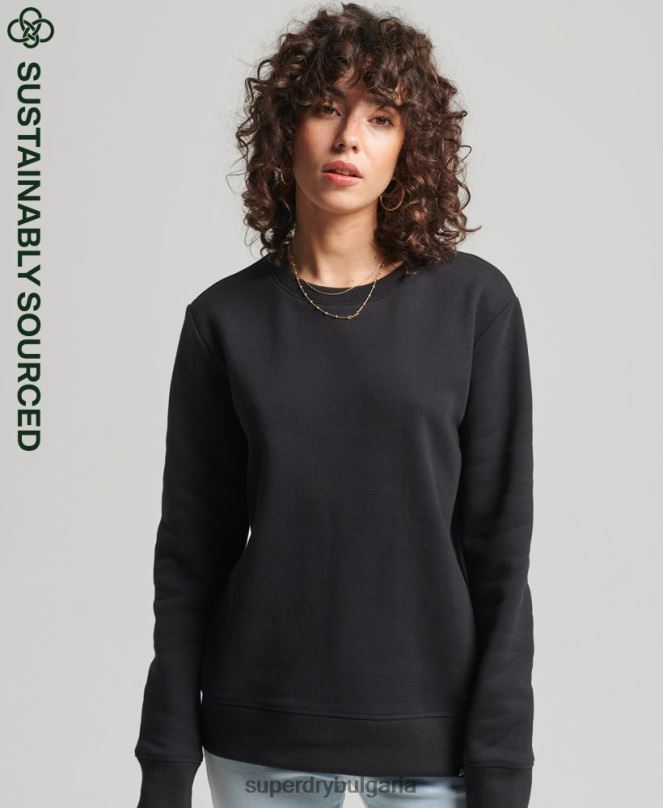 Superdry облекло N00H5981 черен Жени ретро суичър от органичен памук