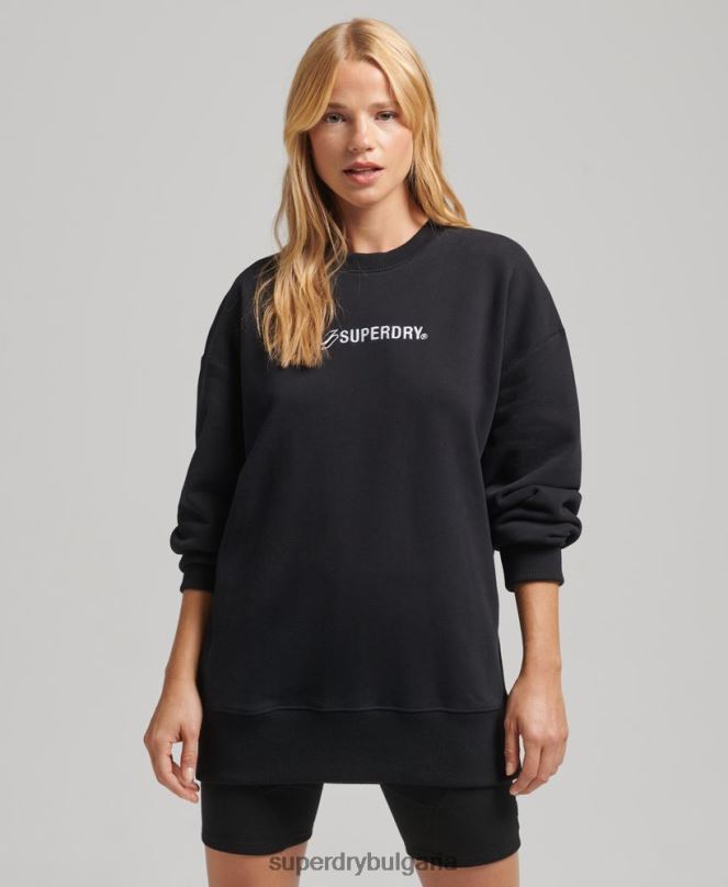 Superdry облекло N00H5984 черен Жени Големи джъмпери с апликация на лого