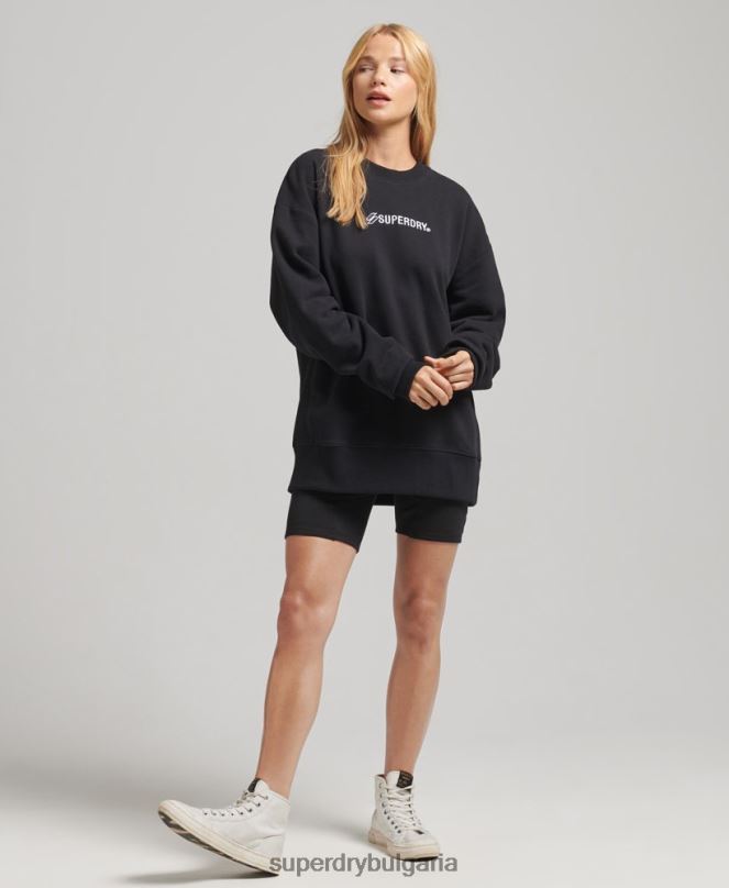 Superdry облекло N00H5984 черен Жени Големи джъмпери с апликация на лого