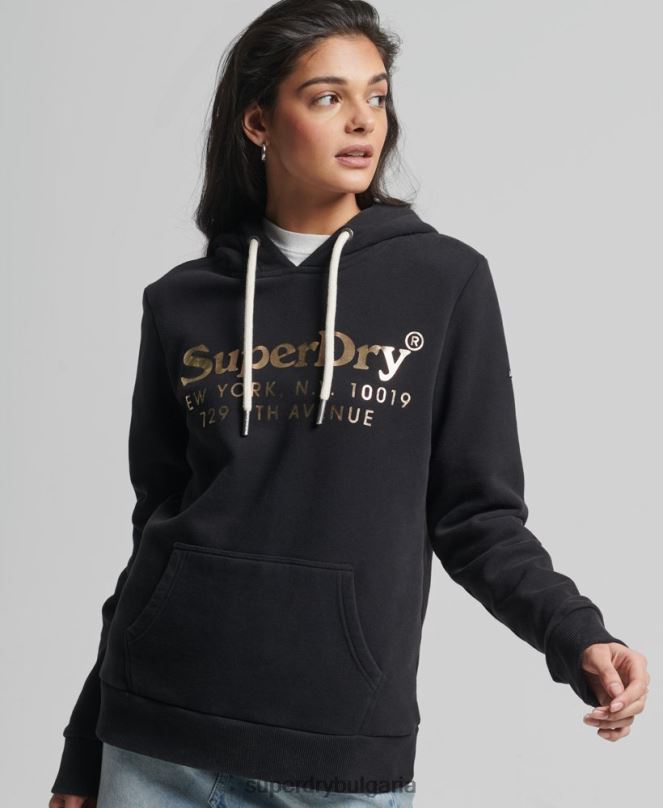 Superdry облекло N00H5985 черен Жени качулка интерес за място