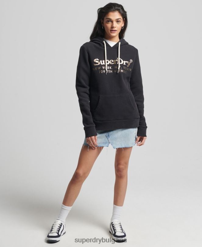 Superdry облекло N00H5985 черен Жени качулка интерес за място