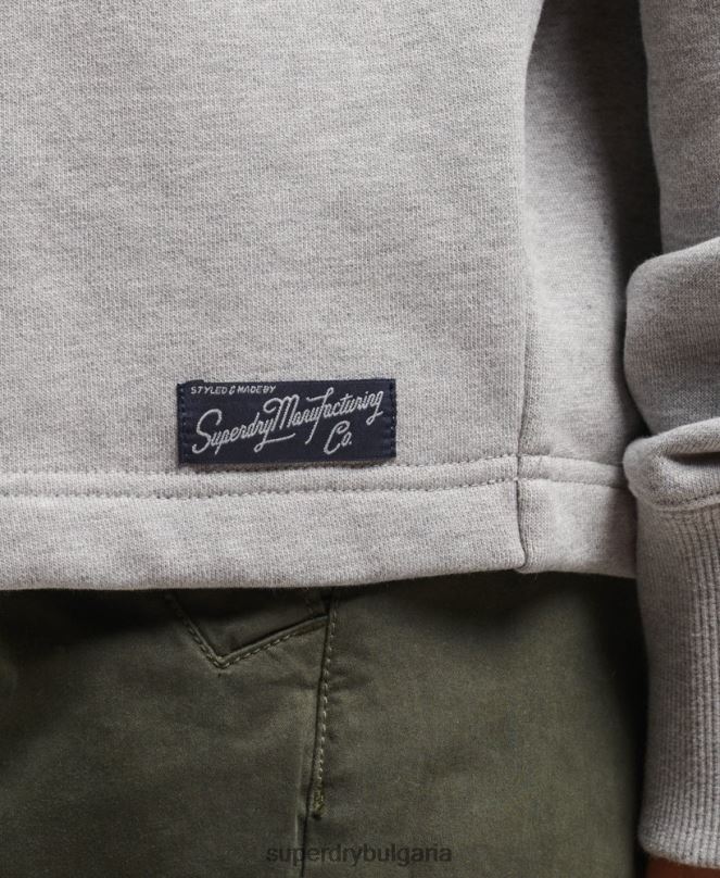 Superdry облекло N00H5986 сиво Жени суичър с кръпка за носталгия