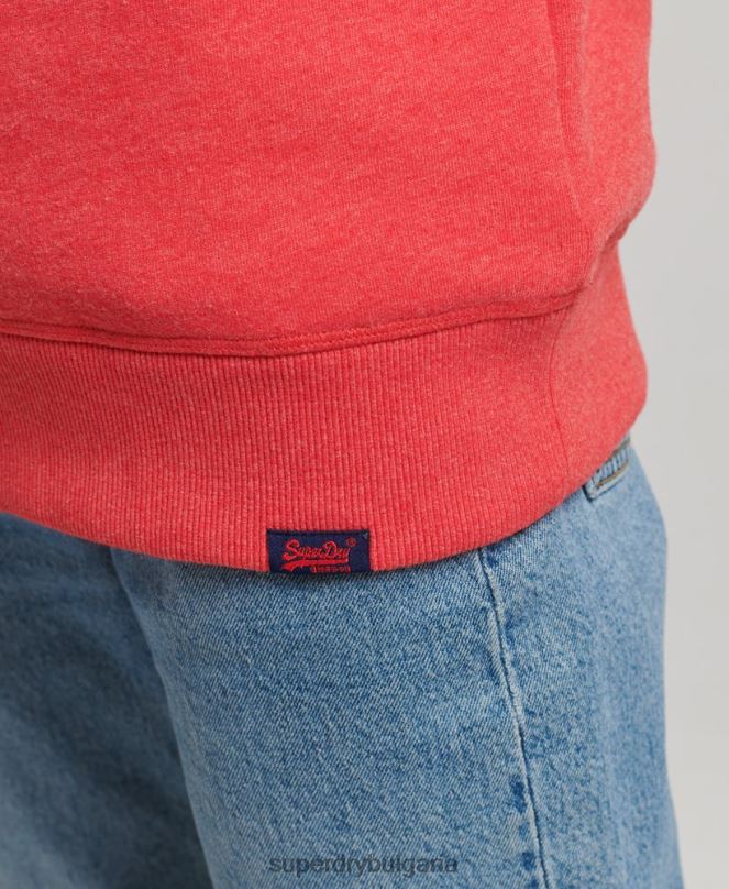 Superdry облекло N00H5987 червен Жени органичен памук есенциален лого екипаж суичър