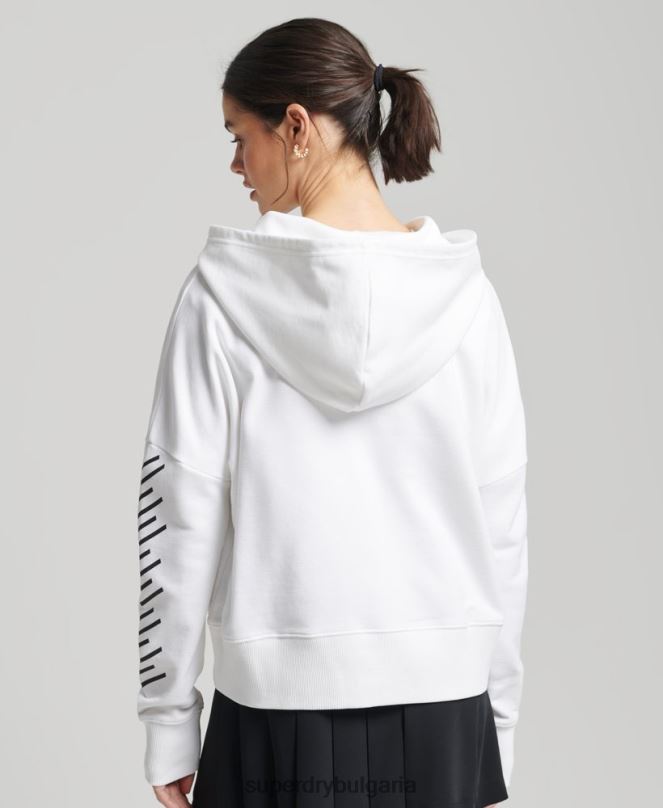 Superdry облекло N00H5989 бяло Жени спортна кутия с качулка