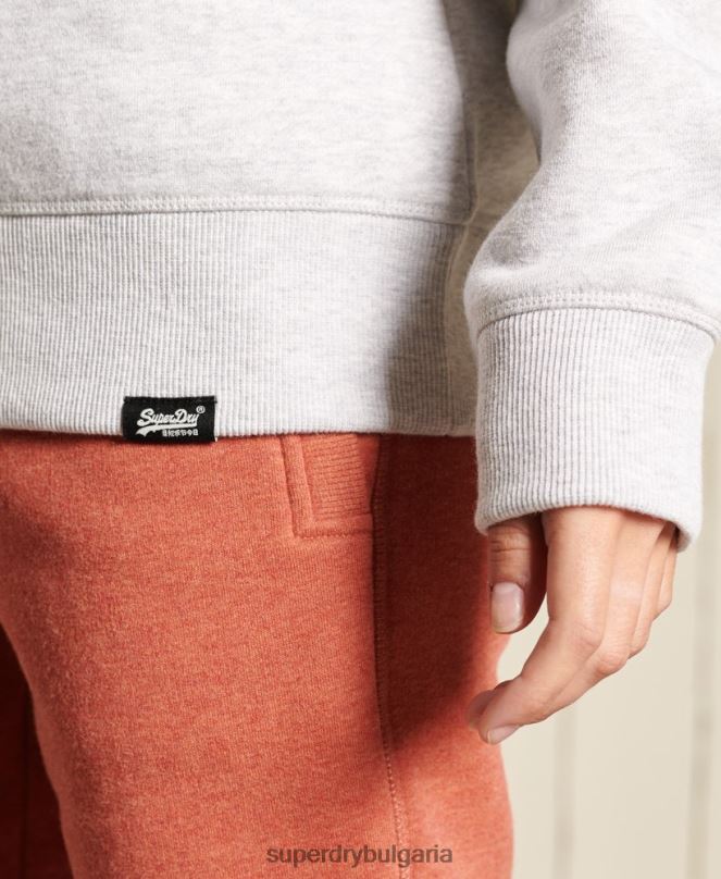 Superdry облекло N00H5990 светло сив Жени винтидж суичър с лого crew