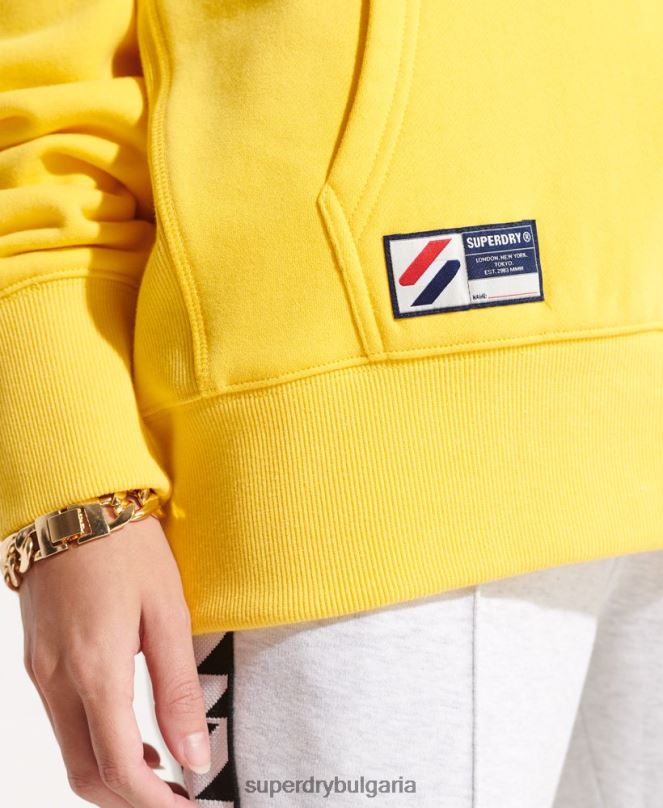 Superdry облекло N00H5992 жълто Жени голям суичър с апликации