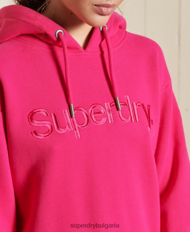 Superdry облекло N00H5994 розово Жени суичър с лого източник