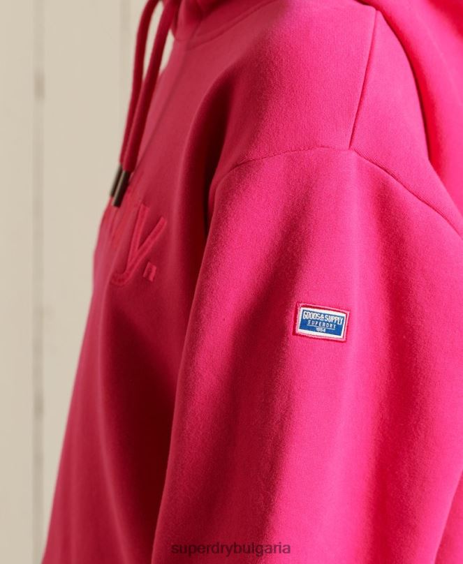 Superdry облекло N00H5994 розово Жени суичър с лого източник