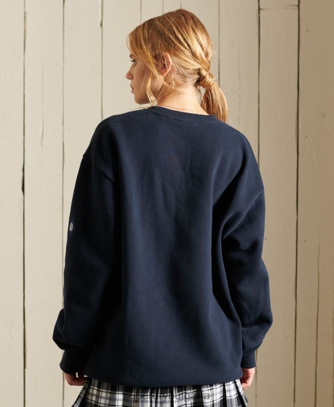 Superdry облекло N00H5998 военноморски флот Жени суитшърт Collegiate crew