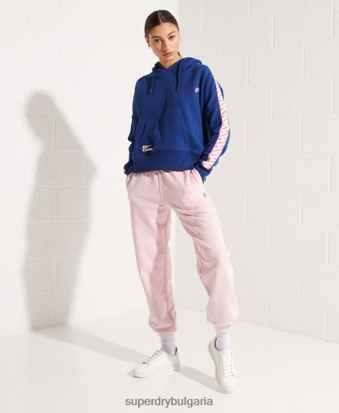 Superdry облекло N00H6000 военноморски флот Жени кодово лого с лента с качулка