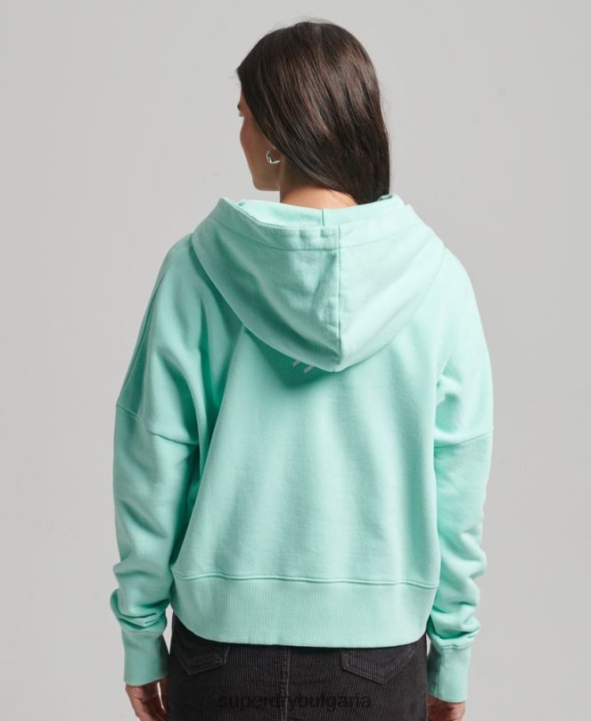Superdry облекло N00H6001 син Жени код core sport crop box hoodie